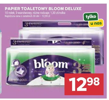 Papier toaletowy Bloom Deluxe 3-warstwowy promocja w Stokrotka