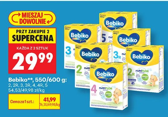 Mleko modyfikowane Bebiko 2R promocja w Biedronka