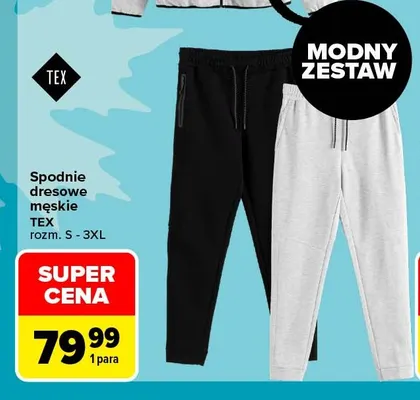 Spodnie dresowe męskie TEX promocja w Carrefour