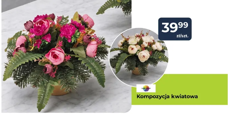 Kompozycja kwiatowa promocja w PSB Mrówka