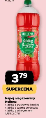 Napój niegazowany jabłko z truskawką i maliną Hellena promocja w Netto