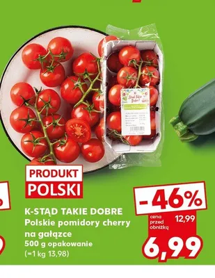 Pomidory cherry na gałązce K-Stąd Takie Dobre polskie promocja w Kaufland