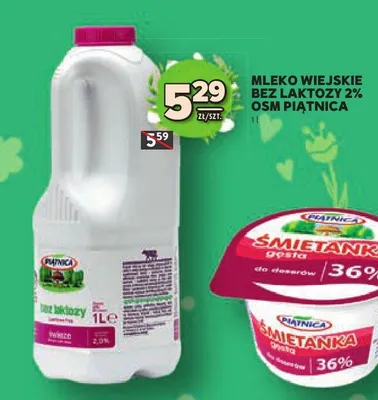 Mleko wiejskie bez laktozy 2% osm promocja w Stokrotka