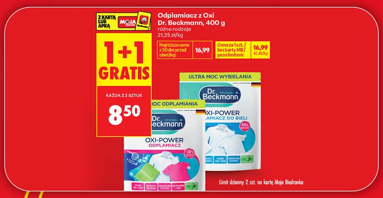 Odplamiacz do bieli Dr. Beckmann Oxi-Power promocja w Biedronka