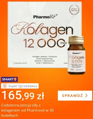 Kolagen PharmoVit 12 000 max 30-pak 30 ml promocja w Allegro