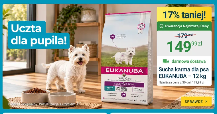 Sucha karma dla psa Eukanuba promocja w ERLI