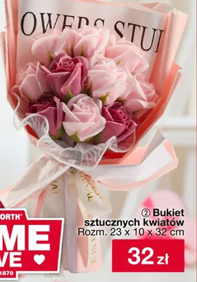 Bukiet sztucznych kwiatów promocja w Woolworth