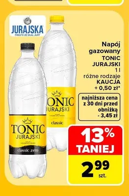 Napój gazowany Tonic Jurajski classic zero promocja w Carrefour Market