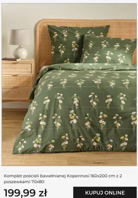 Komplet pościeli bawełnianej Koperinosi home&you 160x200 cm z 2 poszewkami 70x80 promocja w home&you