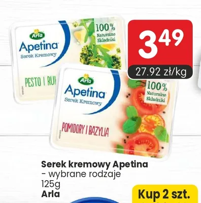 Serek kremowy Apetina Pomidory i Bazylia promocja w Market Point