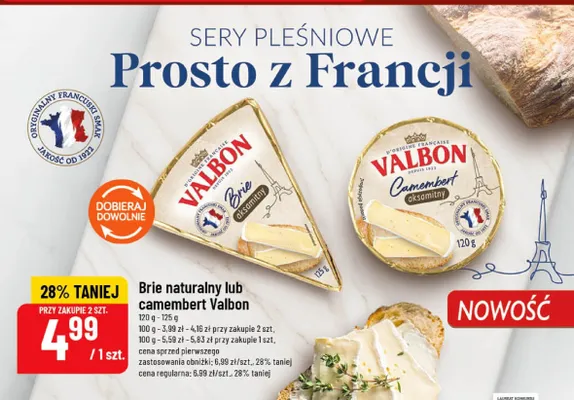 Ser Camembert aksamitny Valbon promocja w POLOmarket