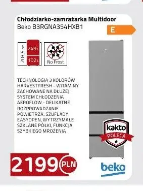 Chłodziarko-zamrażarka Multidoor Beko B3RGNA354HXB1 promocja w kakto.pl