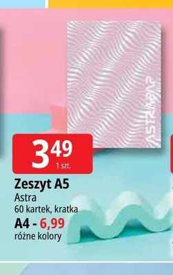 Zeszyt A5 Astra 60 kartek promocja w Leclerc