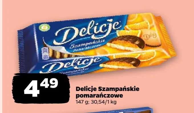 Ciastka Delicje Szampańskie pomarańczowe promocja w Netto