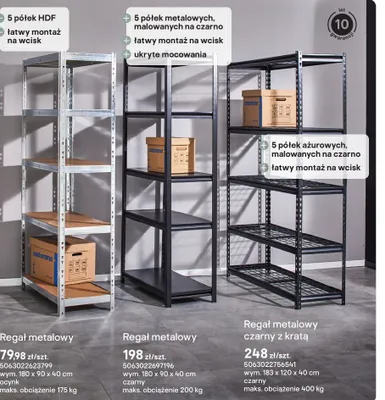 Regał metalowy ocynk promocja w Castorama