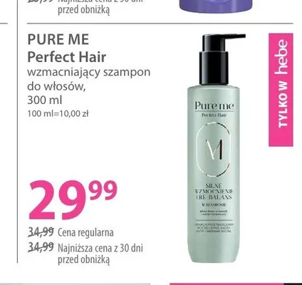 Szampon do włosów wzmacniający Pure Me Perfect Hair promocja w Hebe
