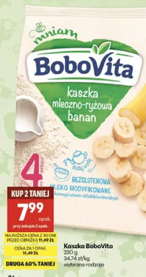 Kaszka mleczno-ryżowa banan promocja w Delikatesy Centrum