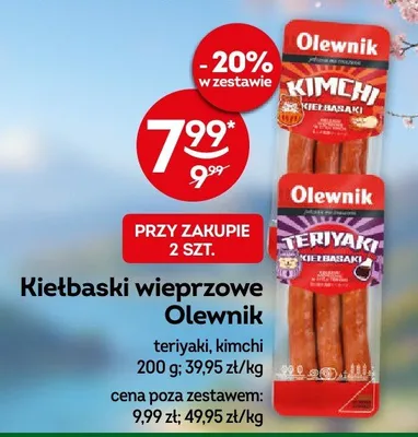 Kiełbaski wieprzowe teriyaki, kimchi promocja w Żabka