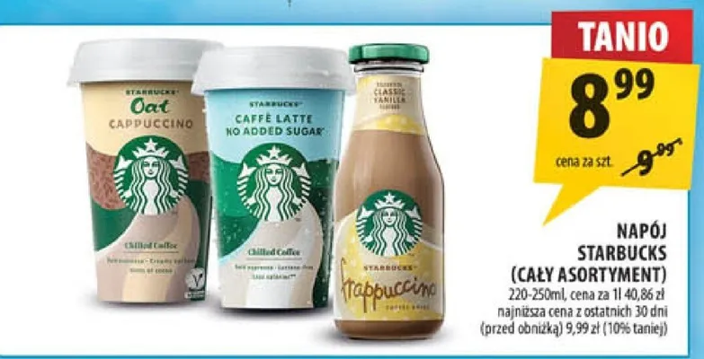 Napój starbucks (cały asortyment) promocja w Arhelan