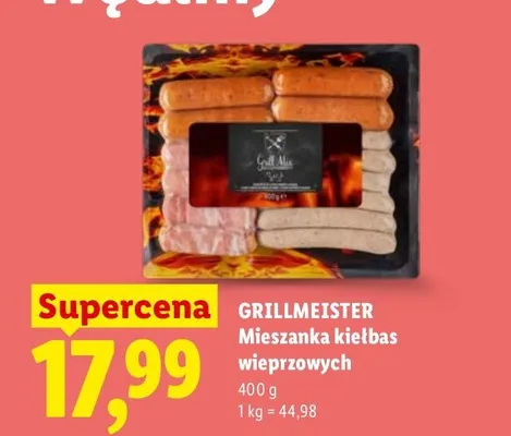 Mieszanka kiełbas wieprzowych Grillmeister promocja w Lidl