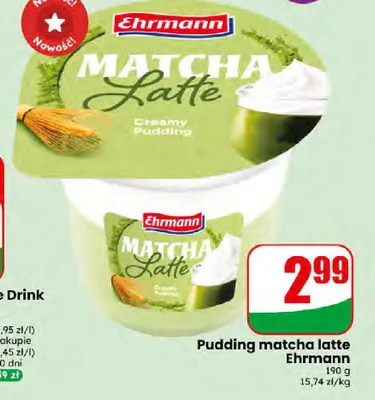 Pudding matcha latte Ehrmann promocja w Dino