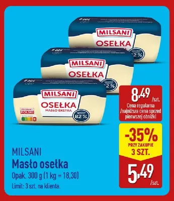 Masło osełka Milsani promocja w Aldi
