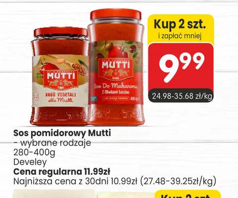 Sos pomidorowy Mutti Ragù Vegetale promocja w Market Point