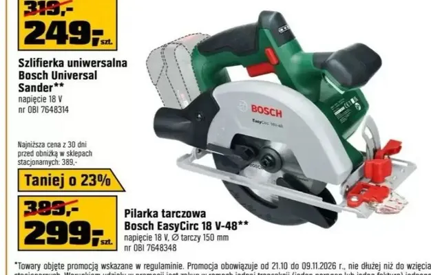 Pilarka tarczowa Bosch EasyCirc 18V-48 promocja w OBI