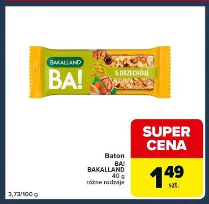 Baton BA! BAKALLAND 5 orzechów promocja w Globi