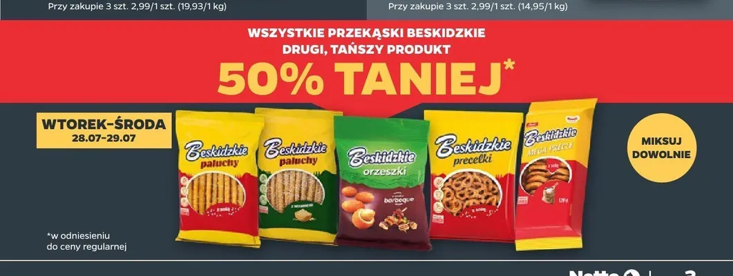 Paluszki Beskidzkie ser i cebula promocja w Netto