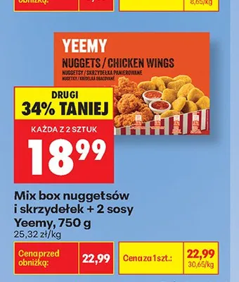 Mix box nuggetsów i skrzydełek z sosami Yeemy promocja w Biedronka