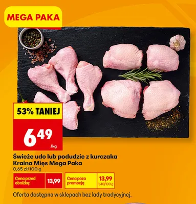 Świeże podudzie z kurczaka Kraina Mięs Mega Paka promocja w Biedronka