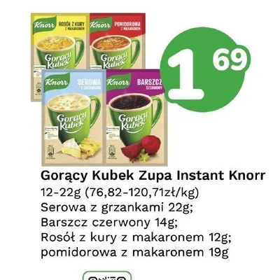 Zupa instant Gorący Kubek Knorr pomidorowa z makaronem promocja w Limonka