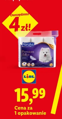Papier toaletowy 4-warstwowy Floralys Premium Silk promocja w Lidl