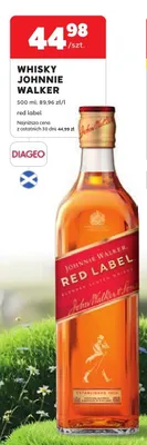 Whisky Johnnie Walker Red Label promocja w Stokrotka