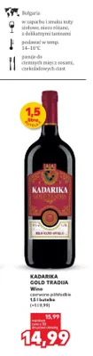 Wino czerwone półsłodkie Kadarika Gold Tradija promocja w Kaufland