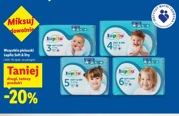 Pieluszki Lupilu Soft & Dry promocja w Lidl