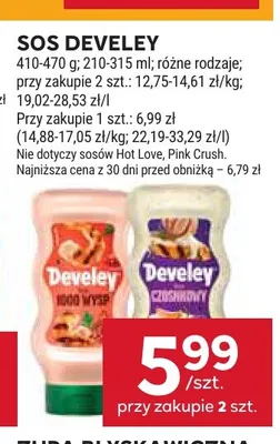 Sos czosnkowy Develey promocja w Stokrotka