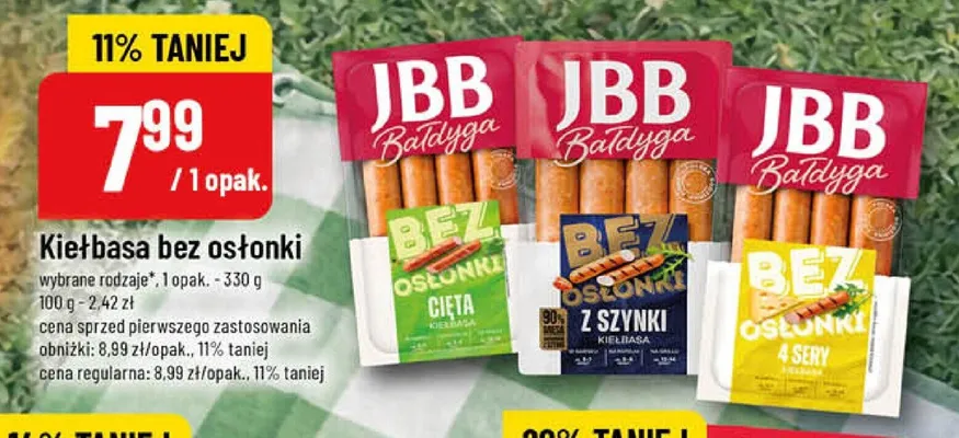 Kiełbasa bez osłonki różne rodzaje promocja w POLOmarket