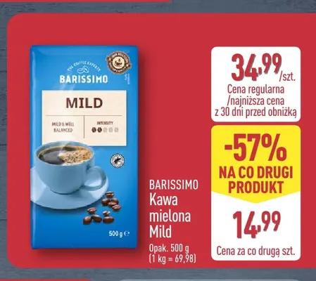 Kawa mielona Mild Barissimo promocja w Aldi