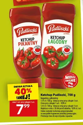 Ketchup łagodny Pudliszki promocja w Twój Market