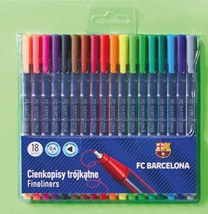 Cienkopisy trójkątne FC Barcelona 18 sztuk promocja w Biedronka