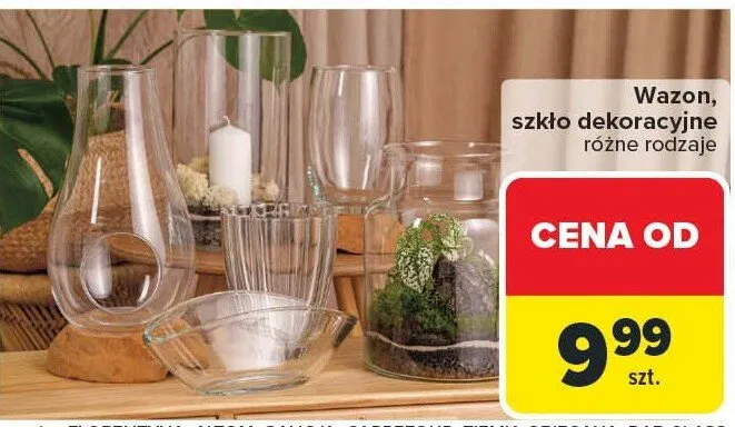 Wazon, szkło dekoracyjne różne rodzaje promocja w Carrefour