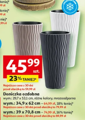 Doniczka ozdobna 39x70.8cm promocja w Auchan