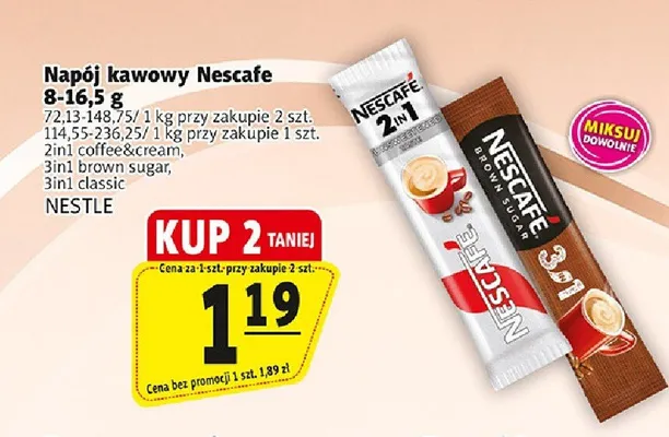 Napój kawowy Nescafé 2in1 Coffee & Cream promocja w Prim Market