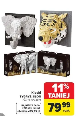 Klocki TYGRYS, SŁOŃ różne rodzaje promocja w Carrefour