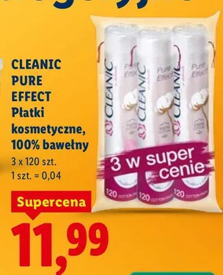 Płatki kosmetyczne 100% bawełny Pure Effect promocja w Lidl