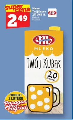 Mleko UHT Twój Kubek Mlekovita 2% promocja w TOPAZ