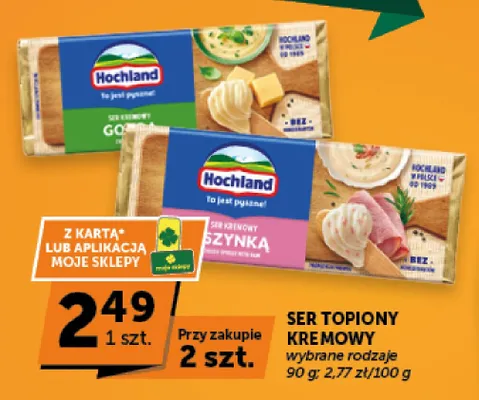 Ser topiony kremowy Hochland z szynką promocja w ABC