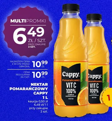 Nektar pomarańczowy Cappy promocja w Duży Ben